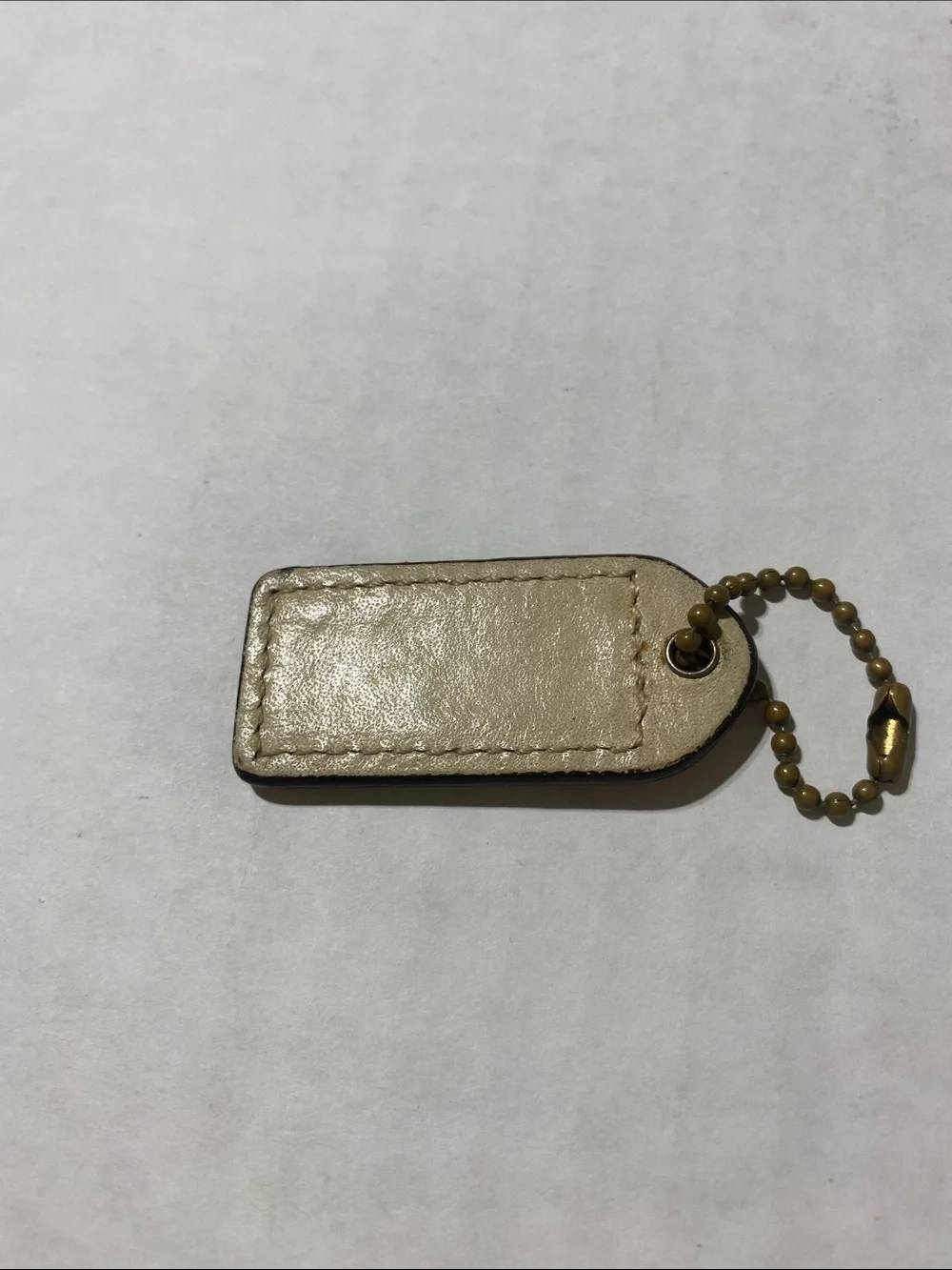 Rare Vintage y2k Coach Heritage Red and Cream striped Leather Bag Charm Key Fob